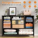 Wide Dresser with 9 Drawers for TV Stand