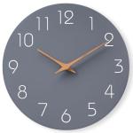 Mosewa Wall Clock 14 Inch Gray Battery Operated Silent Non Ticking Simple Modern Wood Clock Decorative for Bedroom Living Room Kitchen Home Office