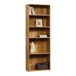 Sauder Beginnings 5-Shelf Bookcase, Bookshelf with Adjustable Storage Shelves, L: 24.57" x W: 11.50" x H: 71.18", Highland Oak