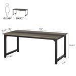 Tribesigns Modern Computer Desk, 63 x 31.5 inch Large Office Desk Computer Table Study Writing Desk Workstation for Home Office, Grey/Black