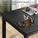 Tatub Dining Table Set for 4, 3-Piece Kitchen Table with 2 Benches, Space-Saving Dining Room Set for Breakfast Nook and Small Spaces, Black