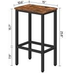 MAHANCRIS Bar Stools, Set of 2 Bar Chairs, Kitchen Breakfast Bar Stools with Footrest, 25.8" Dining Stools, Rectangular Industrial Bar Chairs, for Dining Room, Kitchen,Rustic Brown BAHR0101Z