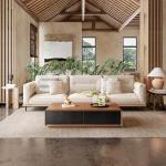 Luxury Solid Wood Coffee Table with Hidden Storage Drawers, Fully Assembled Mid Century Rectangle Center Tables for Living Room, Premium Walnut Black Finish, No Installation Needed