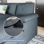 Shintenchi U Shaped Sectional Couch for Living Room,110" 4-Seater Comfy Couch with Double Chaise,Deep Seat Modular Sofa Couches with Thick Cushion & Soft Backrest,Dark Gray