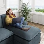 Shintenchi U Shaped Sectional Couch for Living Room,110" 4-Seater Comfy Couch with Double Chaise,Deep Seat Modular Sofa Couches with Thick Cushion & Soft Backrest,Dark Gray