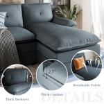 Shintenchi U Shaped Sectional Couch for Living Room,110" 4-Seater Comfy Couch with Double Chaise,Deep Seat Modular Sofa Couches with Thick Cushion & Soft Backrest,Dark Gray