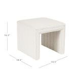 HomePop Modern Channel Tufted Ottoman Home Décor|Ottoman for Living Room & Bedroom - Cream Boucle