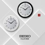 SEIKO 11 Inch St James Brushed Metal Wall Clock, Black