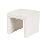 HomePop Modern Channel Tufted Ottoman Home Décor|Ottoman for Living Room & Bedroom - Cream Boucle