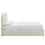 Modway Keynote Modern King Size Bed Frame with Curve Shaped Headboard in Alabaster, Upholstered Performance Velvet King Platform Bed, Soft Cloud Bed Frame, No Box Spring Needed