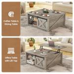SEDETA 31.5" Lift Top Coffee Table with Storage, Square Coffee Tables for Living Room, Farmhouse Coffee Table with Large Hidden Storage Compartment and Adjustable Shelves, Grey
