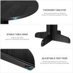 IDEALHOUSE Round Dining Table for 4, 47 Inches Dining Room Table with Wooden Base, Circle Kitchen Dinner Table for Dining Room, Kitchen, Living Room (Table Only), Black