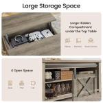 SEDETA 31.5" Lift Top Coffee Table with Storage, Square Coffee Tables for Living Room, Farmhouse Coffee Table with Large Hidden Storage Compartment and Adjustable Shelves, Grey