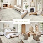 Srugn Washable Rugs 9x12 Area Rugs for Living Room,Rugs for Bedroom, Large Carpets,Ultra Soft Faux Wool Retro Dining Room Rug,Non Slip&Non-Shedding Low Pile Vintage Print Rug Indoor for Home Office