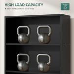 Shintenchi Bookshelf, Industrial Bookshelves and Bookcases with Doors Floor Standing 6 Shelf Display Storage Shelves 70.6 inches Tall Bookcase for Home Office, Living Room (Black)