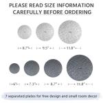 TEIPAI Silver and Gray Metal Wall Decor for Living Room, 7PCS Hanging Wall Art Sculptures for Office Dining Room Decoration, Modern Silver Home Decor for Apartment Bedroom New Home Gift