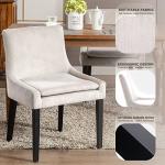 COLAMY Modern Dining Chairs Set of 6, Upholstered Corduroy Accent Side Leisure Chairs with Mid Back and Wood Legs for Living Room/Dining Room-Beige