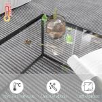 Glass Coffee Table Modern Center Table,Minimalist Coffee Table Sofa Side Tea Table for Living Room,Tempered Glass-top with Sturdy Metal Frame, Easy Assembly,26.4 x 26.4 x 15.7 Inches, Black