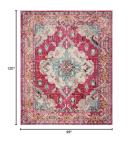 SAFAVIEH Monaco Collection Area Rug - 8' x 10', Pink & Multi, Boho Chic Medallion Distressed Design, Non-Shedding & Easy Care, Ideal for High Traffic Areas in Living Room, Bedroom (MNC243D)