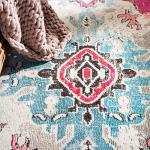 SAFAVIEH Monaco Collection Area Rug - 8' x 10', Pink & Multi, Boho Chic Medallion Distressed Design, Non-Shedding & Easy Care, Ideal for High Traffic Areas in Living Room, Bedroom (MNC243D)