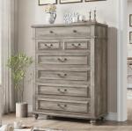 Jocoevol 7 Drawer Dresser, Vintage Design Bedroom Dressers with Drawers, Dresser Farmhouse with Natural Texture, Tall Dressers for Bedroom, Living Room, Grey