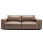 COLAMY 95" Oversized PU Leather Sofa, Comfy Sofa Couch with Extra Deep Seats, Wide Arm, Down Filled 3-Seater Modern Sofa for Living Room, Apartment Lounge-WolfGrey