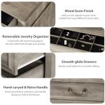 Jocoevol 7 Drawer Dresser, Vintage Design Bedroom Dressers with Drawers, Dresser Farmhouse with Natural Texture, Tall Dressers for Bedroom, Living Room, Grey