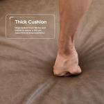 COLAMY 95" Oversized PU Leather Sofa, Comfy Sofa Couch with Extra Deep Seats, Wide Arm, Down Filled 3-Seater Modern Sofa for Living Room, Apartment Lounge-WolfGrey