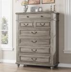 Jocoevol 7 Drawer Dresser, Vintage Design Bedroom Dressers with Drawers, Dresser Farmhouse with Natural Texture, Tall Dressers for Bedroom, Living Room, Grey