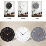 Mosewa Wall Clock Battery Operated 10 Inch Black Silent Non Ticking Simple Minimalist Style Rose Gold Numbers Decorative for Living Room Kitchen Home Office Bathroom