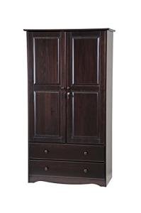 Solid wood wardrobe with lock and drawers
