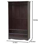 Solid wood wardrobe with lock and drawers