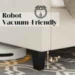 Jocisland Queen Size Bed Frame with 51.6” Wingback Tufted Velvet Headboard, Modern Upholstered Platform Bed, No Box Spring Needed, Easy Assembly, Cream