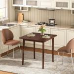 HOOBRO Bamboo Dining Table, Square Dining Table for 2, 27.6" Kitchen Table for Small Space, Writing Table, Easy to Assemble, for Dining Room, Living Room, Office, Kitchen, Apartment, Brown BR70CZ01G1