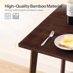 HOOBRO Bamboo Dining Table, Square Dining Table for 2, 27.6" Kitchen Table for Small Space, Writing Table, Easy to Assemble, for Dining Room, Living Room, Office, Kitchen, Apartment, Brown BR70CZ01G1