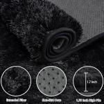 8x10 Area Rug for Living Room:Ultra Soft Fluffy Shag Black Rugs,Large Fuzzy Plush Indoor Non Slip Carpet Washable Rug for Bedroom Kids Nursery Office Dorm Modern Decor(Black)