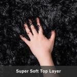 8x10 Area Rug for Living Room:Ultra Soft Fluffy Shag Black Rugs,Large Fuzzy Plush Indoor Non Slip Carpet Washable Rug for Bedroom Kids Nursery Office Dorm Modern Decor(Black)