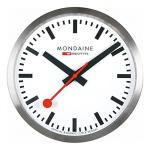 Mondaine - Wall Clock A990.Clock.16SBB 25cm - Official Swiss Railways Clock - Red Second Hand Aluminium Casing - Dust Resistant Wall Clocks - Made in Switzerland