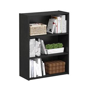 Furinno PASIR Book Shelf, 3-Tier Bookshelf, Bookcase, 9.7" x 23.7" x 31.5", for Living Room, Bedroom, Home Office, Americano