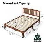 ZINUS Vivek Wood Platform Bed Frame with Headboard, Solid Wood Foundation with Wood Slat Support, No Box Spring Needed, Easy Assembly, Queen