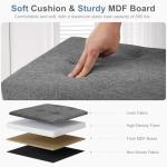 DUMOS 30in Foldable Storage Ottoman Bench, Storage Chest, End of Bed Foot Rest Stool with Padded Seat, Bedroom Bench for Living Room, Bedroom, Support 660lbs, Grey