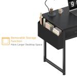 DLisiting Small Desk with Fabric Drawers for Bedroom, 32 Inch Gaming Desk with 2 Drawers for Small Space, Study Writing Table PC Desks, Black