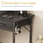 DLisiting Small Desk with Fabric Drawers for Bedroom, 32 Inch Gaming Desk with 2 Drawers for Small Space, Study Writing Table PC Desks, Black