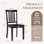 COLAMY Wooden Dining Room Chairs Set of 4, Spindle High Back Windsor Kitchen Side Chair, Farmhouse Dining Chairs for Kitchen, Dining Room, Black