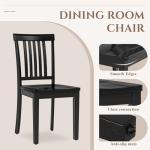 COLAMY Wooden Dining Room Chairs Set of 4, Spindle High Back Windsor Kitchen Side Chair, Farmhouse Dining Chairs for Kitchen, Dining Room, Black