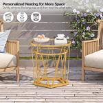 HOOBRO Small Coffee Table Set of 2, Round Coffee End Table with Metal Frame, Glass Top, Gold Side Table for Living Room, Bedroom and Balcony, Modern Style, Gold GD79BZ01