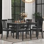 COLAMY Wooden Dining Room Chairs Set of 4, Spindle High Back Windsor Kitchen Side Chair, Farmhouse Dining Chairs for Kitchen, Dining Room, Black
