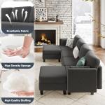 Huatean Home Modular Sectional Sofa, Convertible U Shaped Sofa Couch with High Density Memory Foam, 6 Seat Comfy Modular Sofa Couch for Living Room, Modern U Shaped Sectional Sofa, Dimgrey