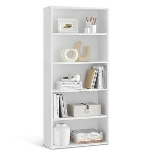VASAGLE CUSTOS Collection - Bookshelf, 5-Tier Bookcase, Book Shelf, Open Storage Shelf, 9.4 x 23.6 x 52.8 Inches, for Living Room, Home Office, Dinning Room, Cloud White ULBC165T14