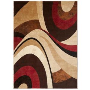 Home Dynamix Tribeca Slade Modern Area Rug, Abstract Brown/Red 5'2"x7'2"